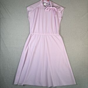 Vintage Miss Oops California Lilac Purple Dress Sleeveless‎ Midi Semi Sheer